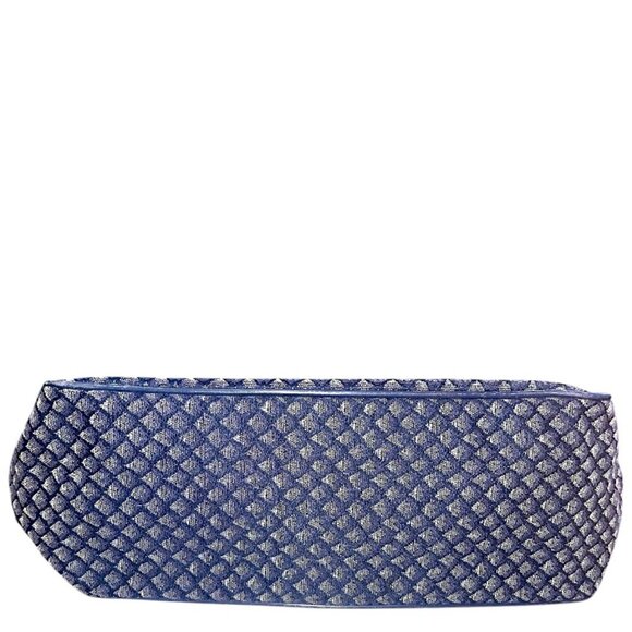 Diane Von Furstenberg Blue Diamond Pattern Travel Bag Tote - Picture 11 of 11